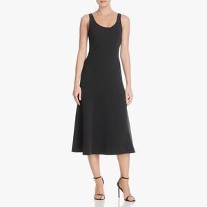 Elizabeth and James Black Midi Scoop-Neck Dress
